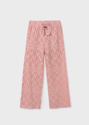 6504 - Openwork pants for teen girl - Tulip rose