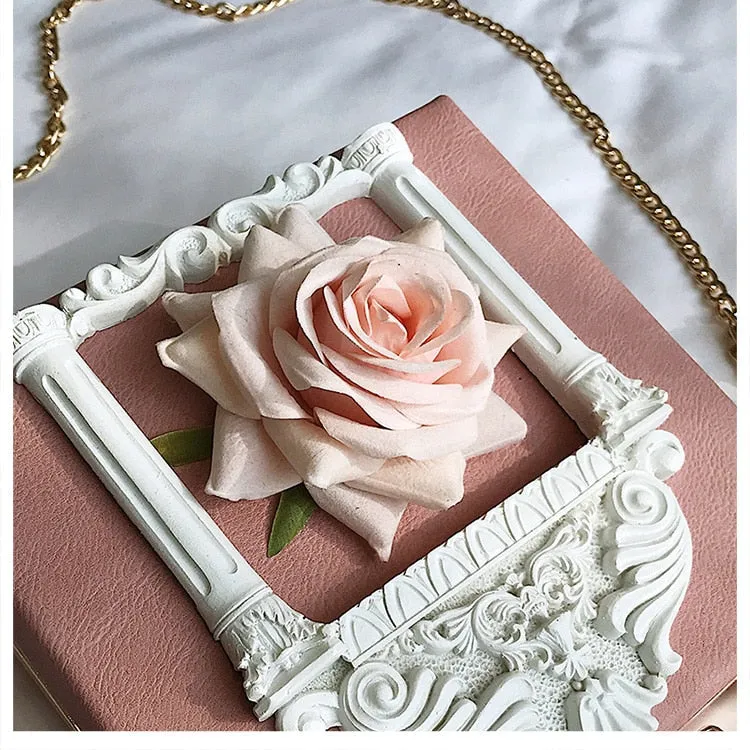 Aesthetic Rose Bag with Pearls