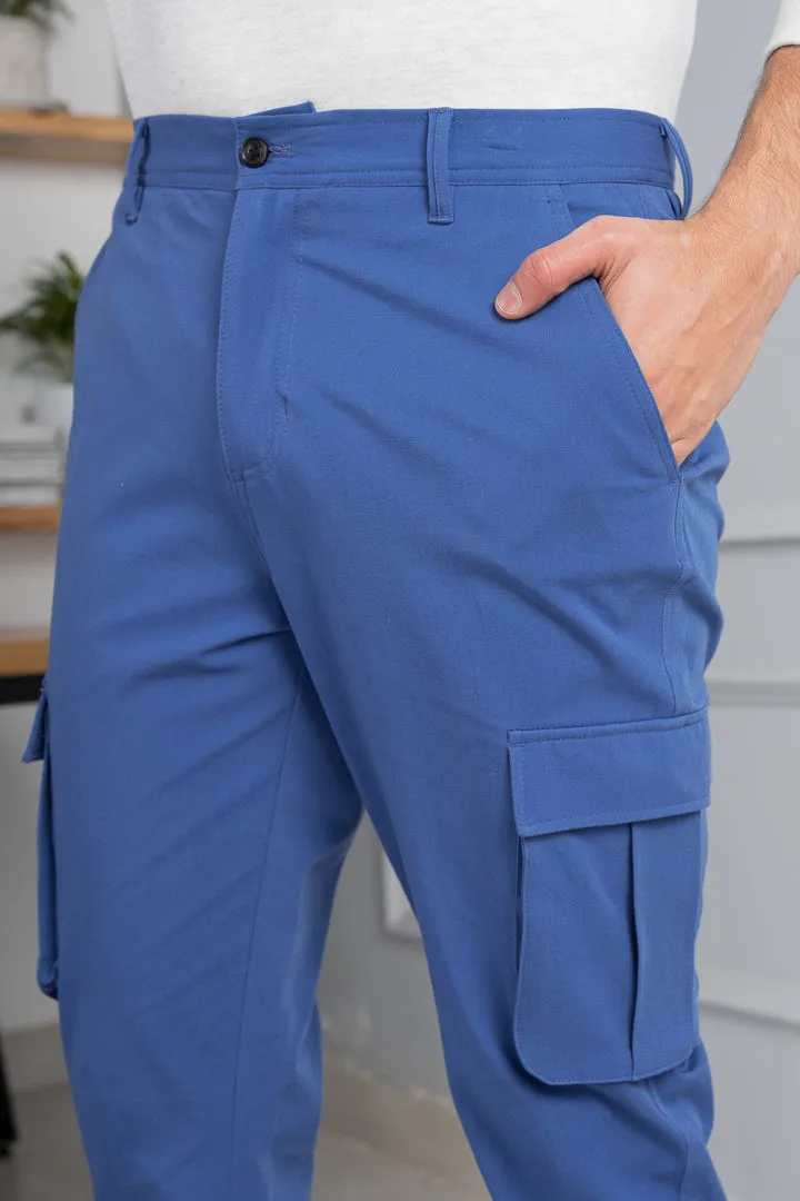 Airforce Blue Stretch Cargo Pants