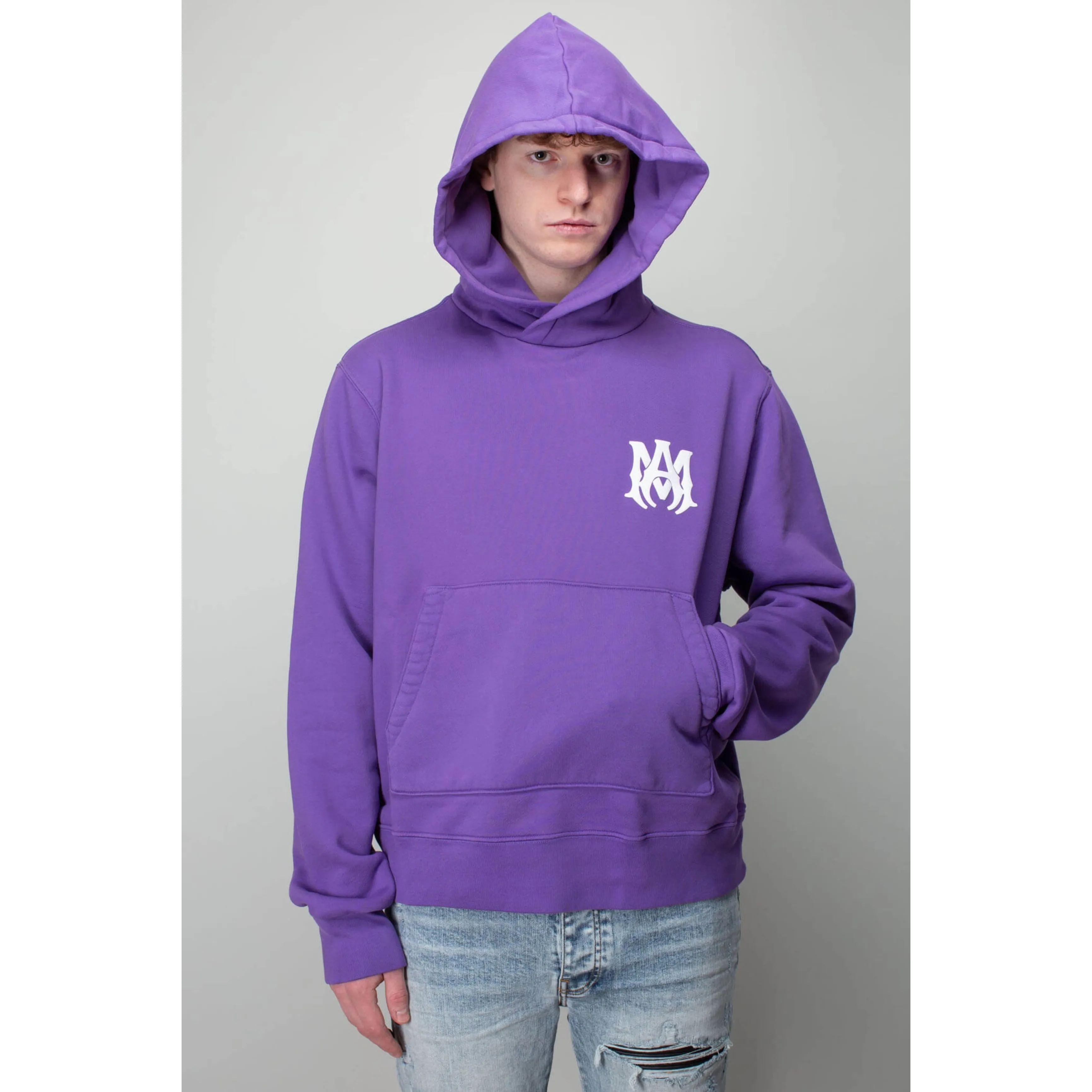 AMIRI  |Street Style Long Sleeves Plain Cotton Logo Hoodies