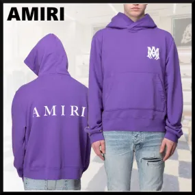 AMIRI  |Street Style Long Sleeves Plain Cotton Logo Hoodies