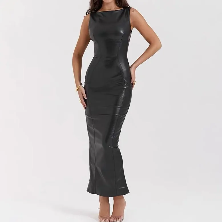 ARENLIA FAUX LEATHER DRESS