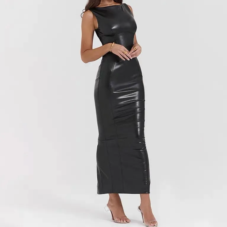 ARENLIA FAUX LEATHER DRESS