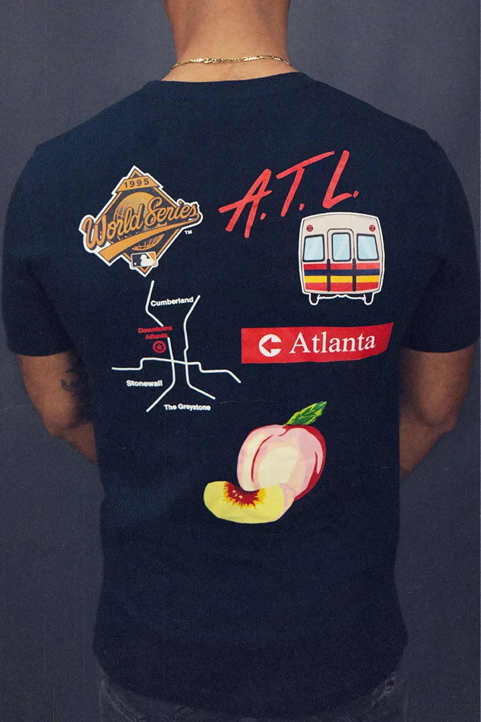 Atlanta Braves City Transit 59Fifty Fitted Matching Navy T-Shirt