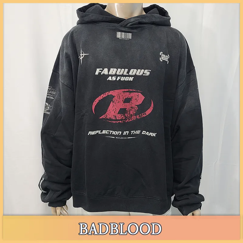 BADBLOOD  |Unisex Street Style Cotton Logo Hoodies & Sweatshirts