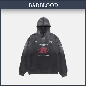 BADBLOOD  |Unisex Street Style Cotton Logo Hoodies