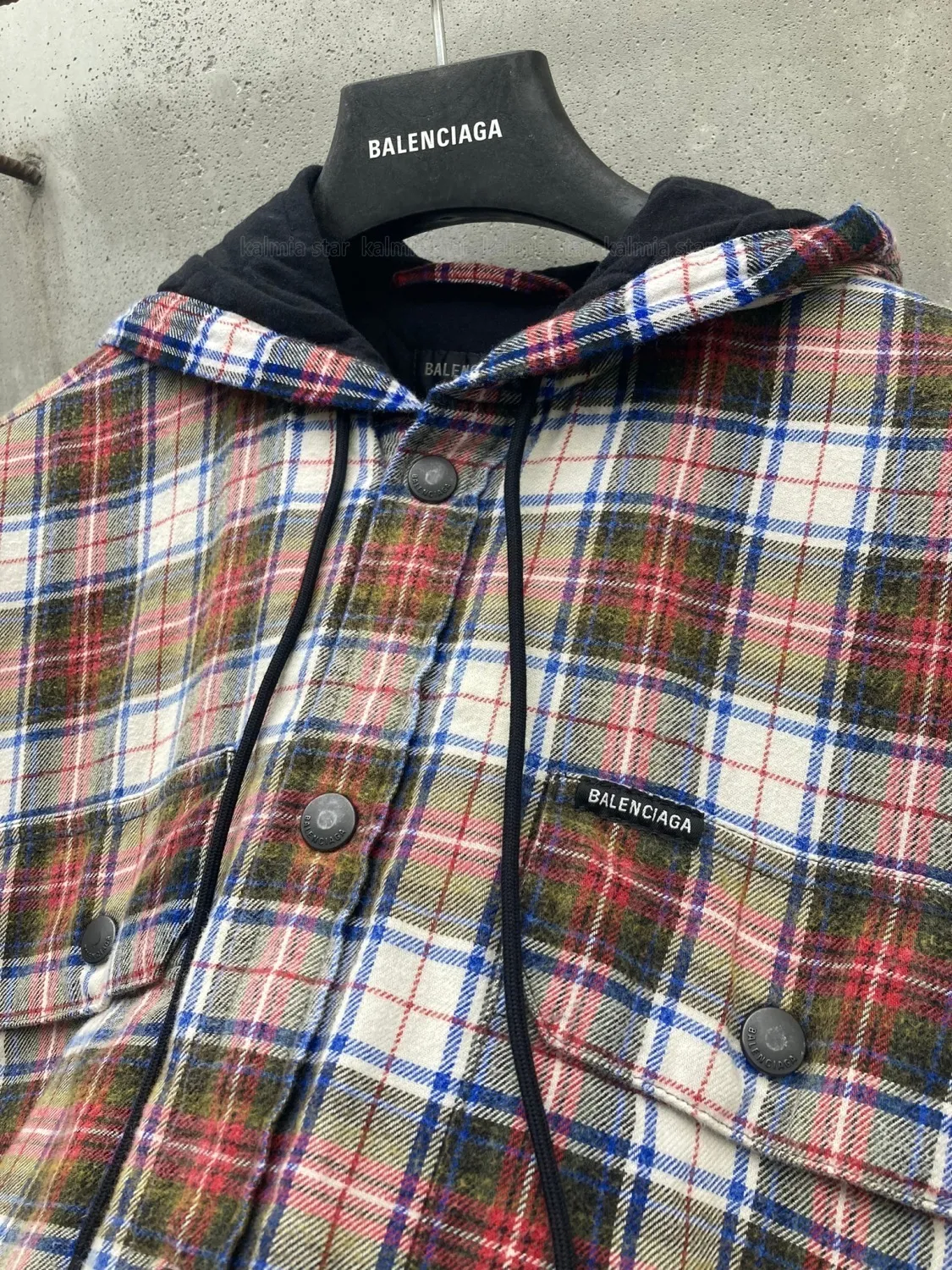 BALENCIAGA  |Other Plaid Patterns Street Style Hoodies & Sweatshirts