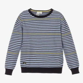 Blue Striped Cotton Sweater