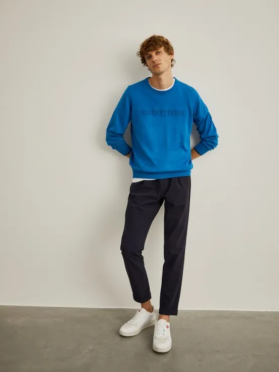 Branded cotton sweater