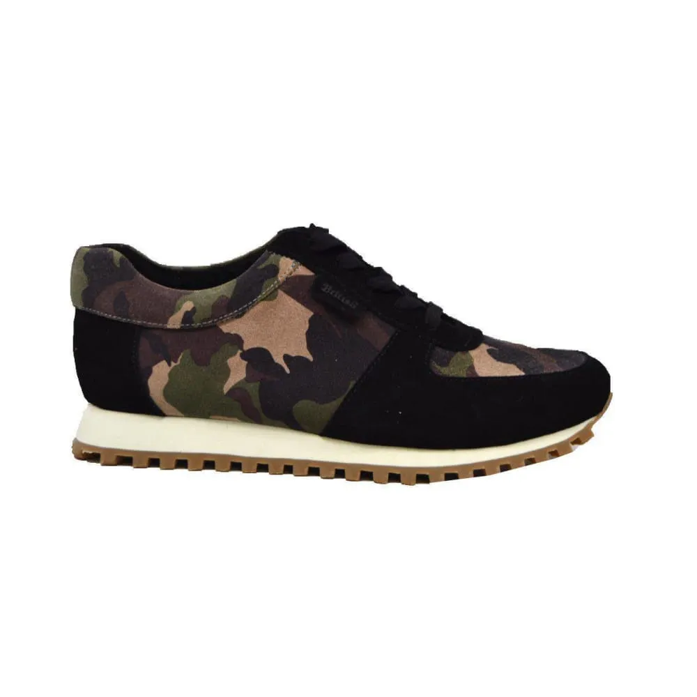 British Walkers Surrey Men's Black Camo Leather and Suede Sneakers