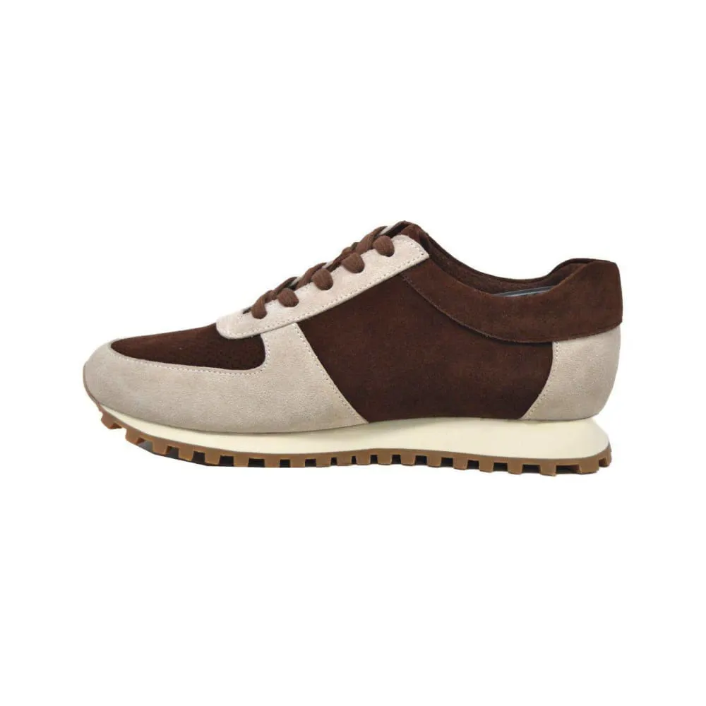 British Walkers Surrey Men's Brown and Beige Leather and Suede Sneakers