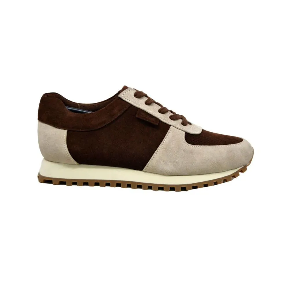 British Walkers Surrey Men's Brown and Beige Leather and Suede Sneakers