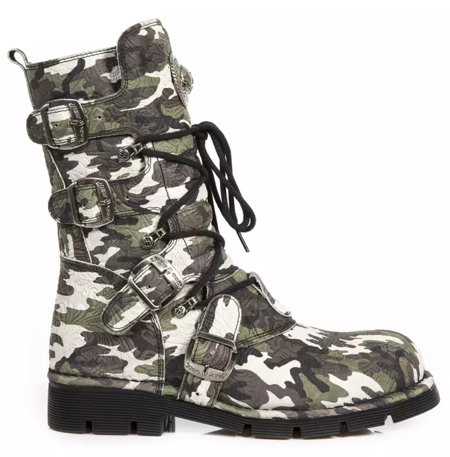 Camouflage Genuine Leather Calf Boots