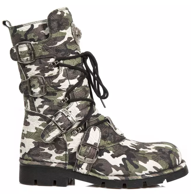 Camouflage Genuine Leather Calf Boots