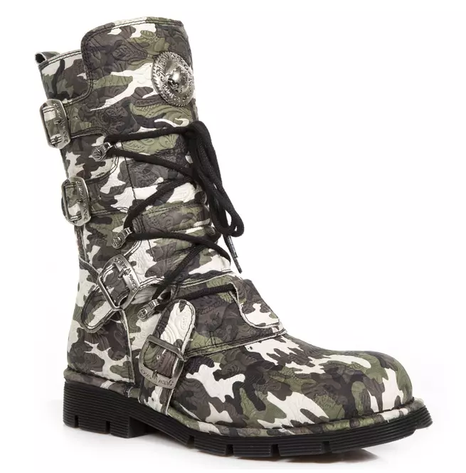 Camouflage Genuine Leather Calf Boots