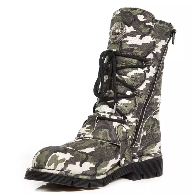 Camouflage Genuine Leather Calf Boots