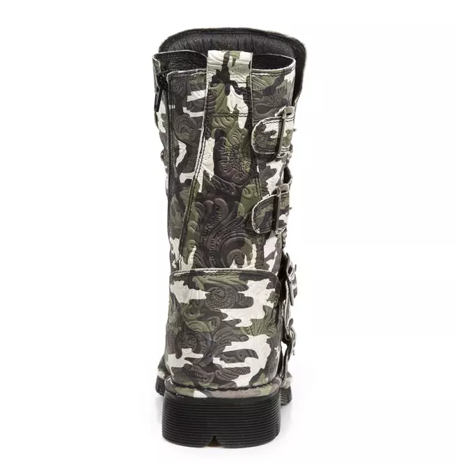 Camouflage Genuine Leather Calf Boots