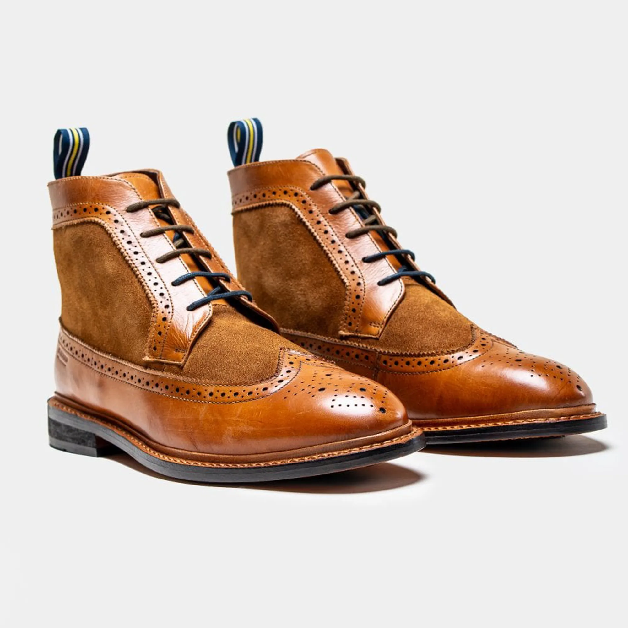 Cavani Bosworth Tan Genuine Leather Lace Up Boots