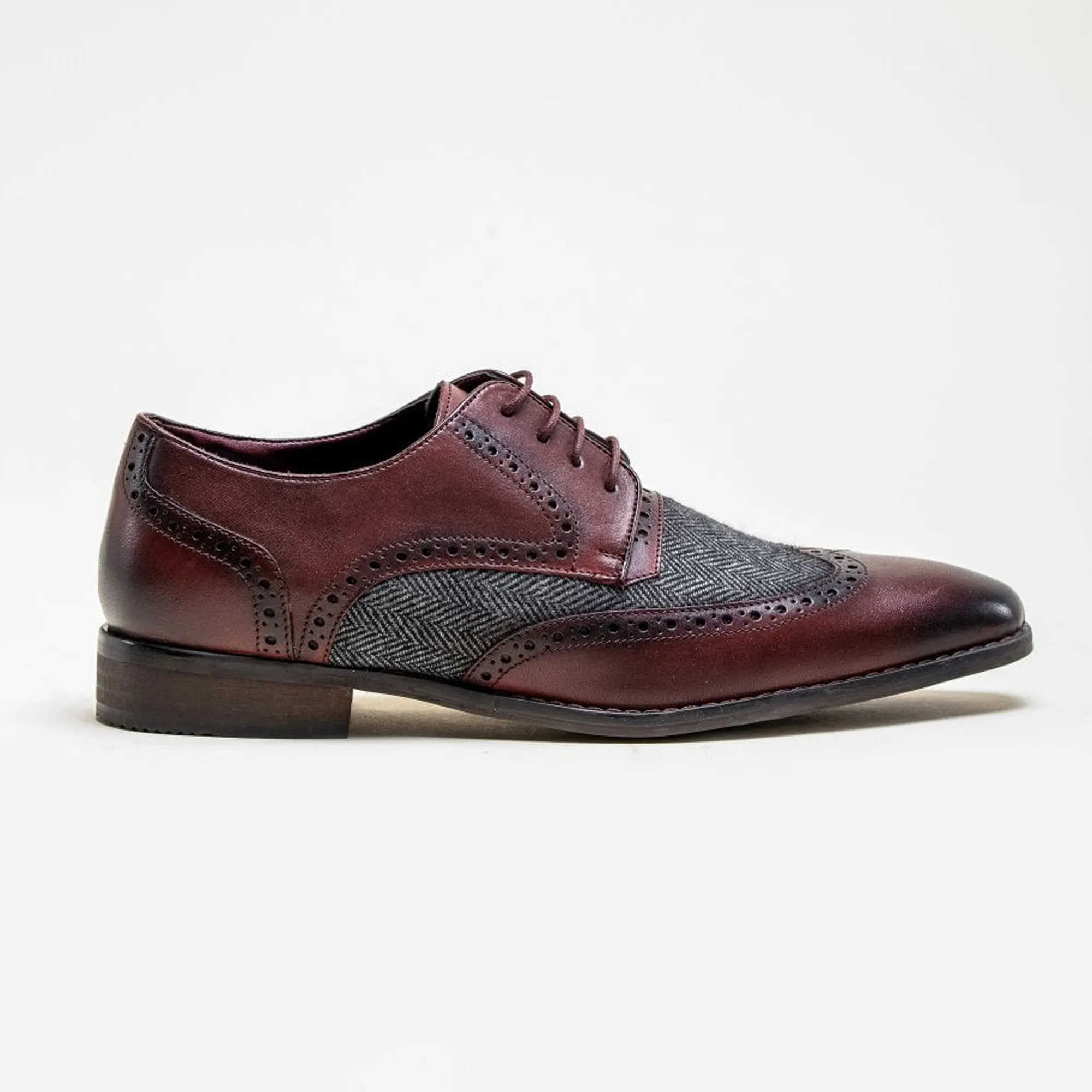 Cavani Faro Bordo Tweed Brogues Genuine Leather Shoes