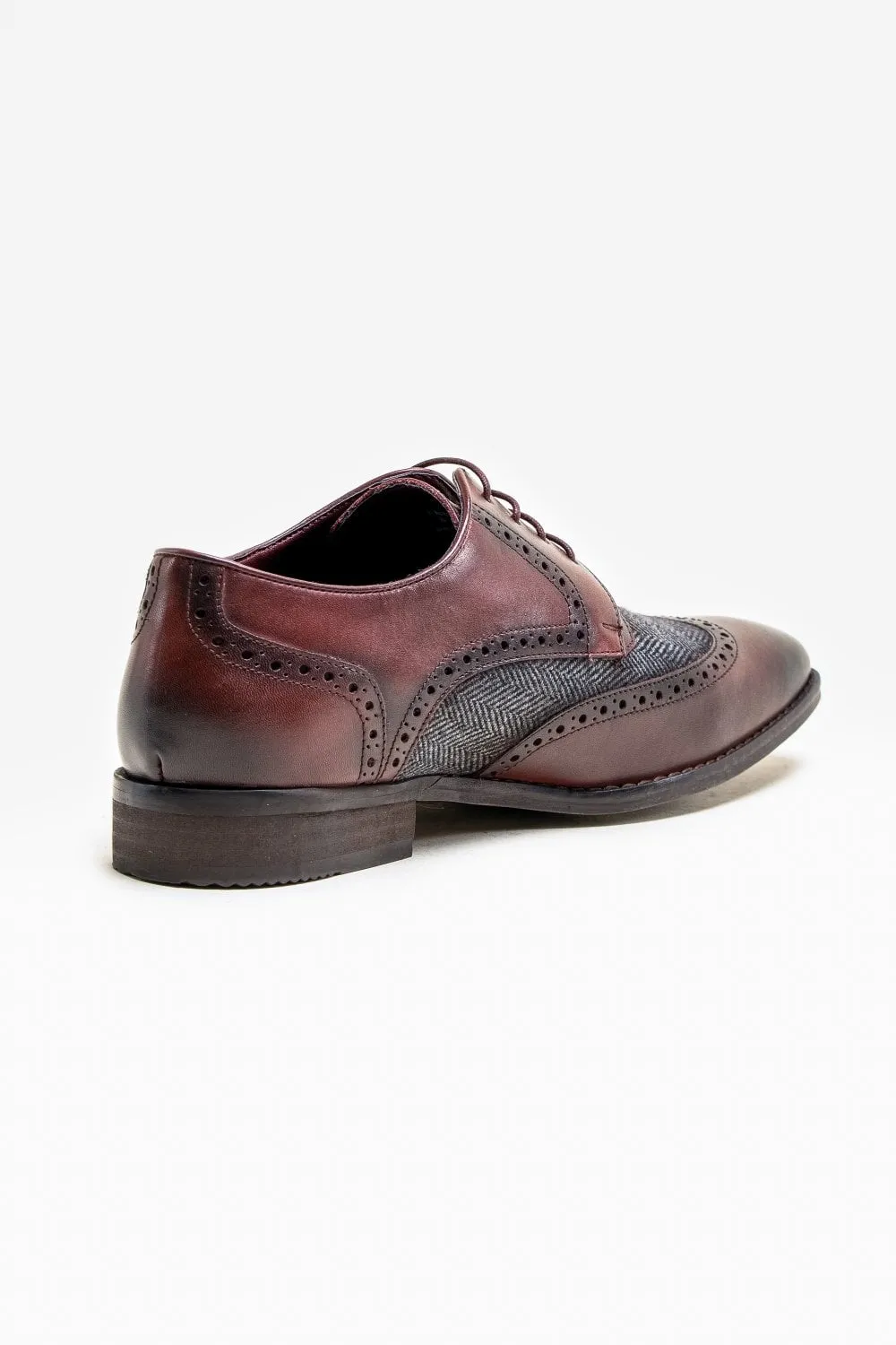 Cavani Faro Bordo Tweed Brogues Genuine Leather Shoes