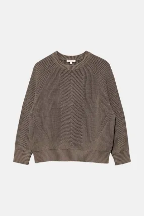 Chelsea Washed Cotton Sweater - Bark