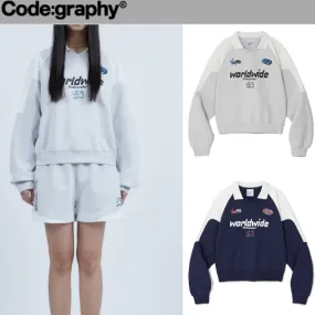 Code graphy  |Street Style Long Sleeves Logo Hoodies & Sweatshirts