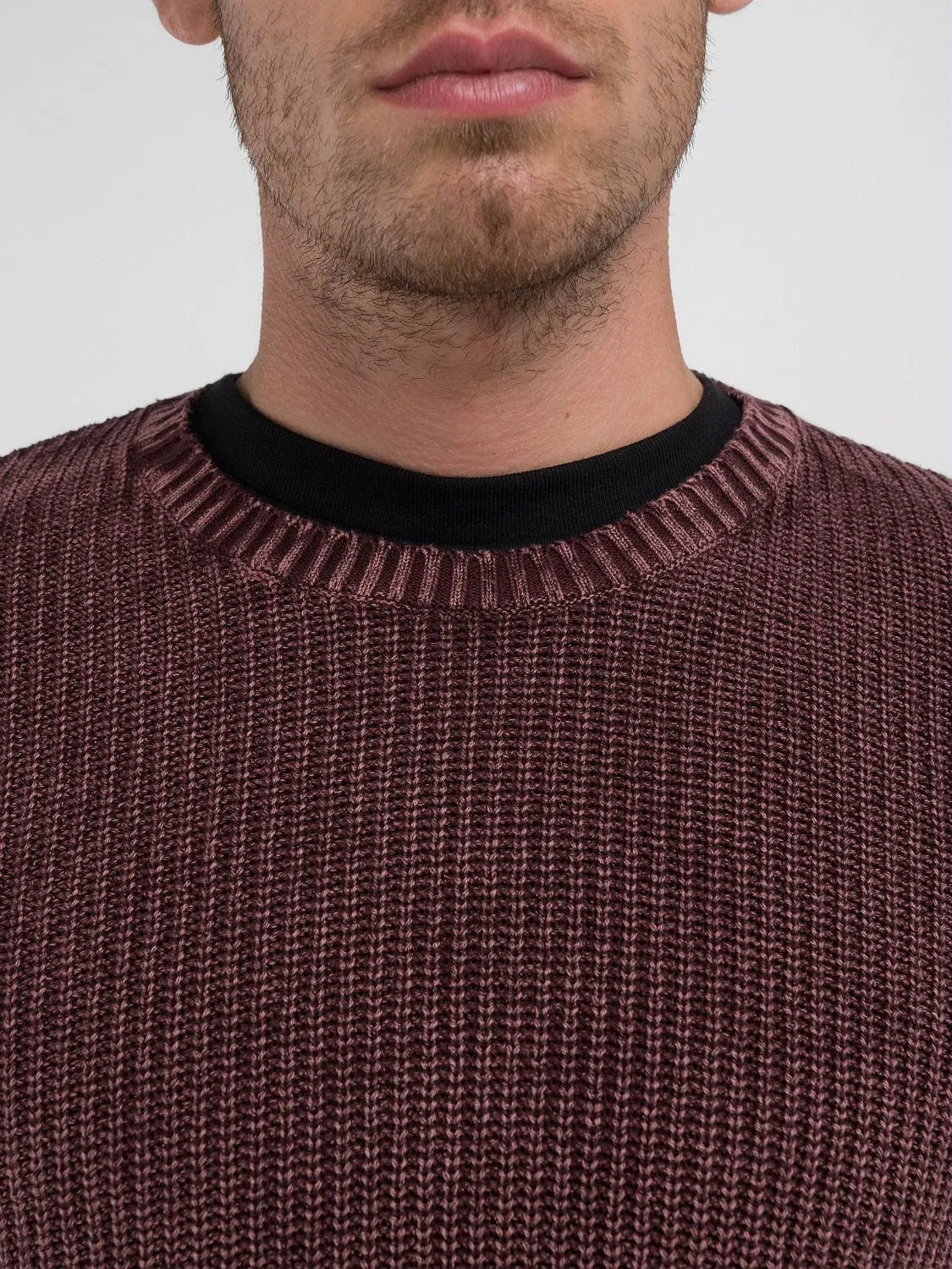 CREW-NECK CRINKLED COTTON SWEATER