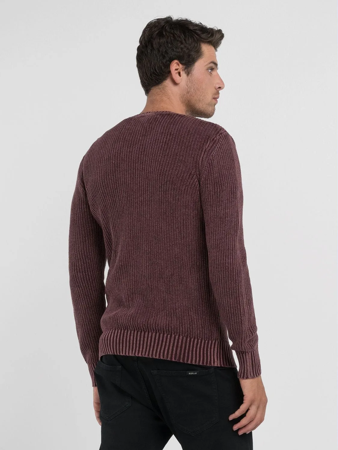 CREW-NECK CRINKLED COTTON SWEATER