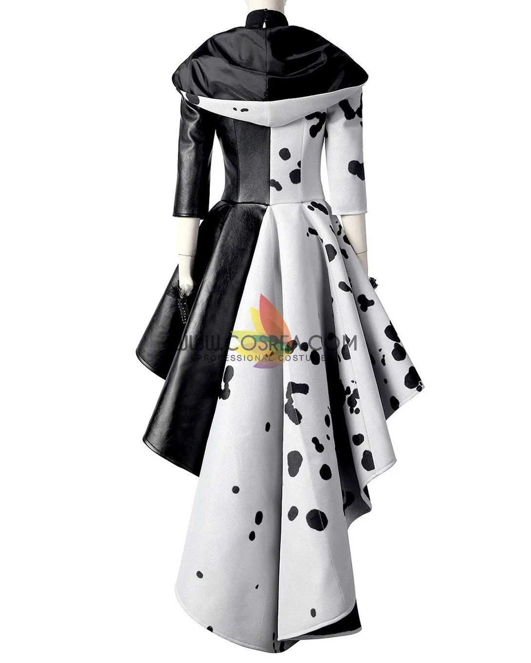 Cruella 2021 Live Action Movie 101 Dalmatian's PU Leather Cosplay Costume