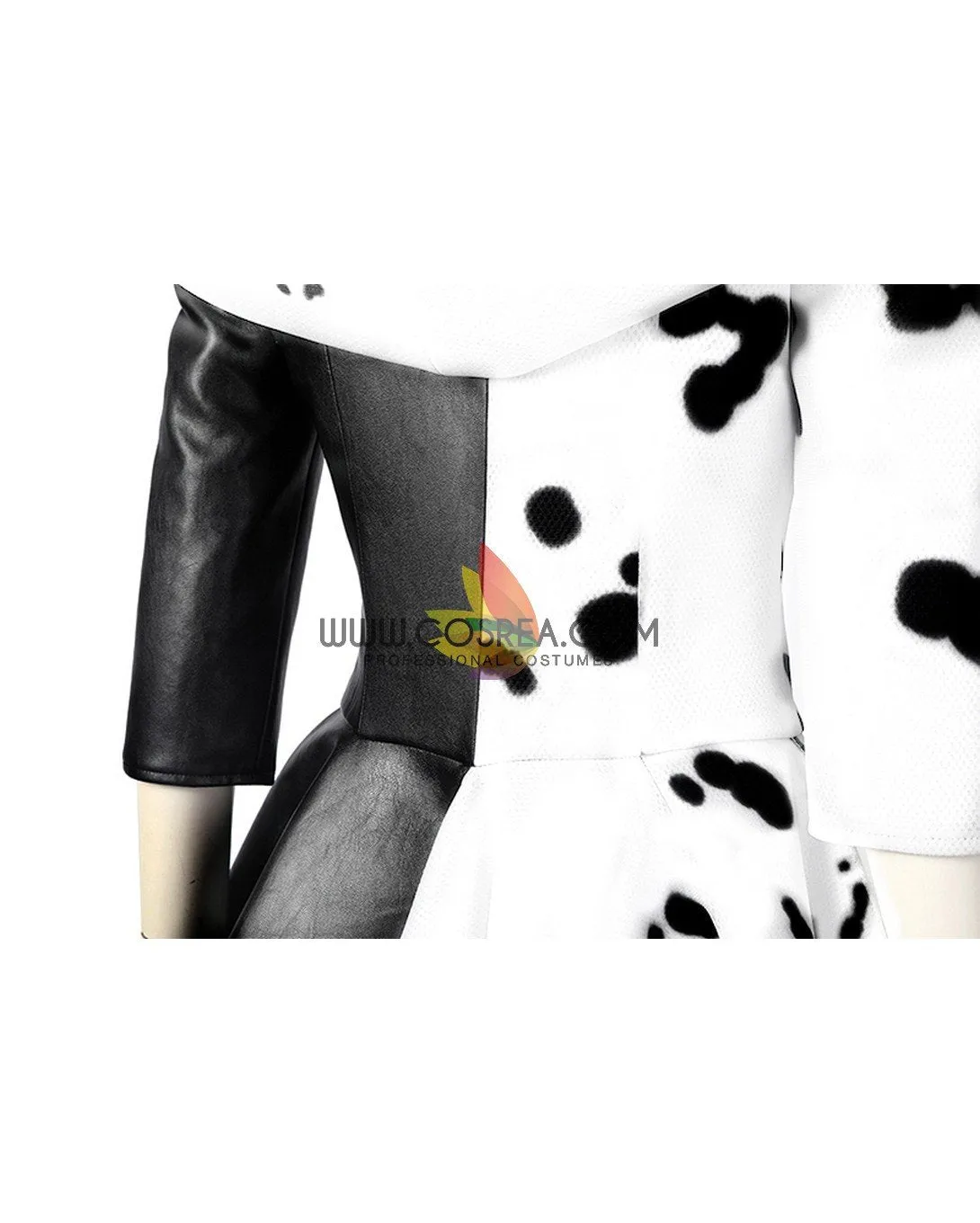 Cruella 2021 Live Action Movie 101 Dalmatian's PU Leather Cosplay Costume