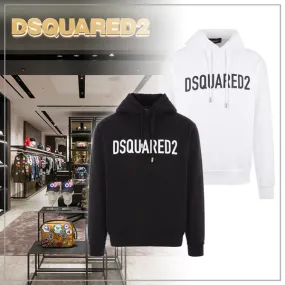 D SQUARED2  |Long Sleeves Plain Logo Luxury Hoodies