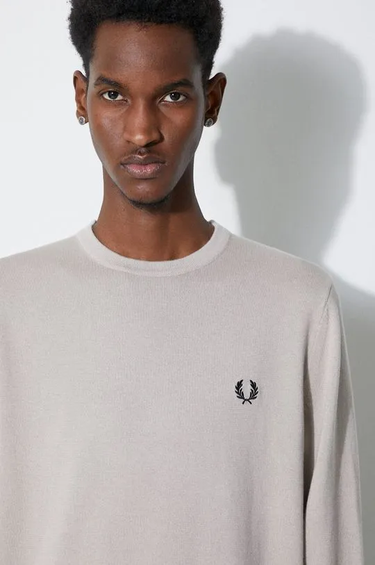 Fred Perry wool jumper Classic Crew Neck Jumper men’s beige color K9601.V72