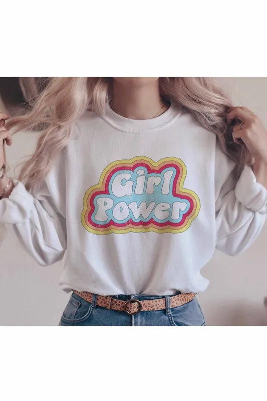 GIRL POWER GRAPHIC SWEATSHIRT PLUS SIZE