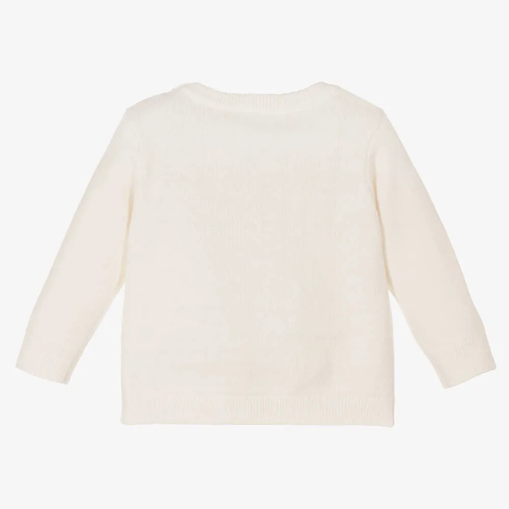 Girls Ivory Cotton Sweater