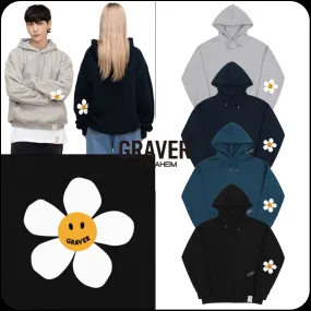 GRAVER  |[GRAVER]★ELBOW FLOWER DOT ONE POINT HOODIE