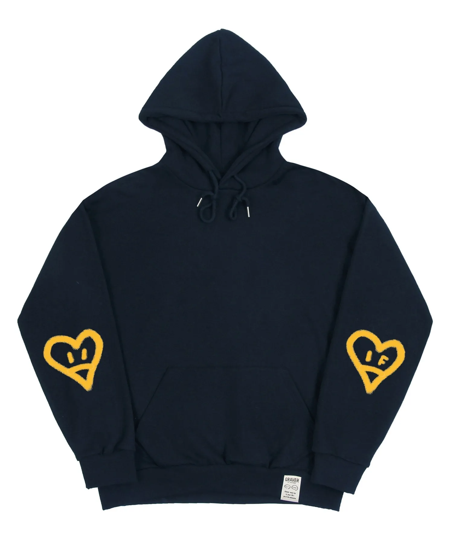 GRAVER  |[GRAVER]★ELBOW SPRAY HEART SMILE HOODIE