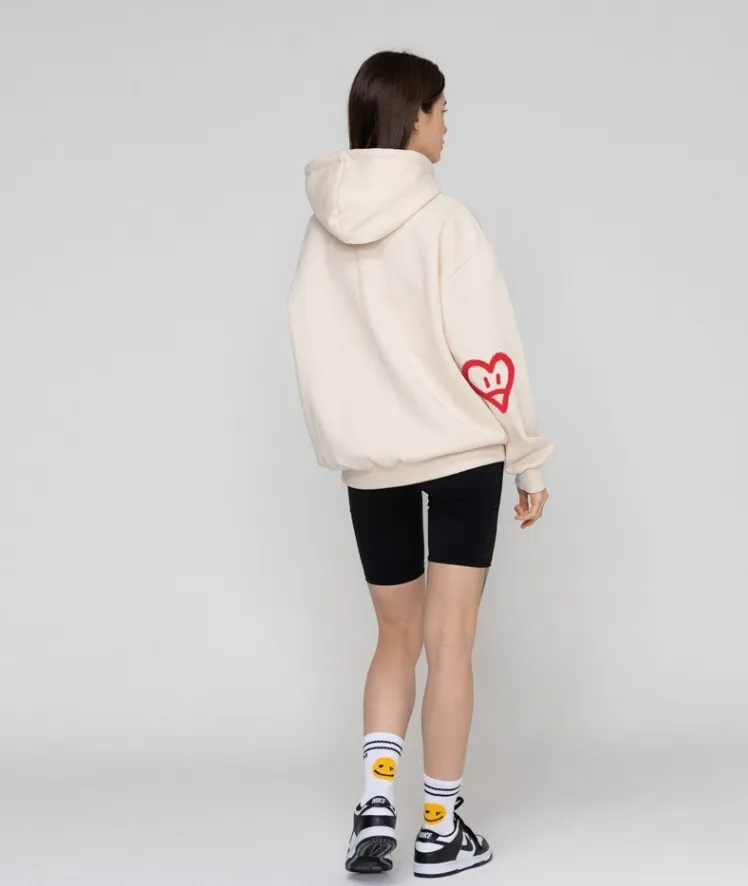 GRAVER  |[GRAVER]★ELBOW SPRAY HEART SMILE HOODIE