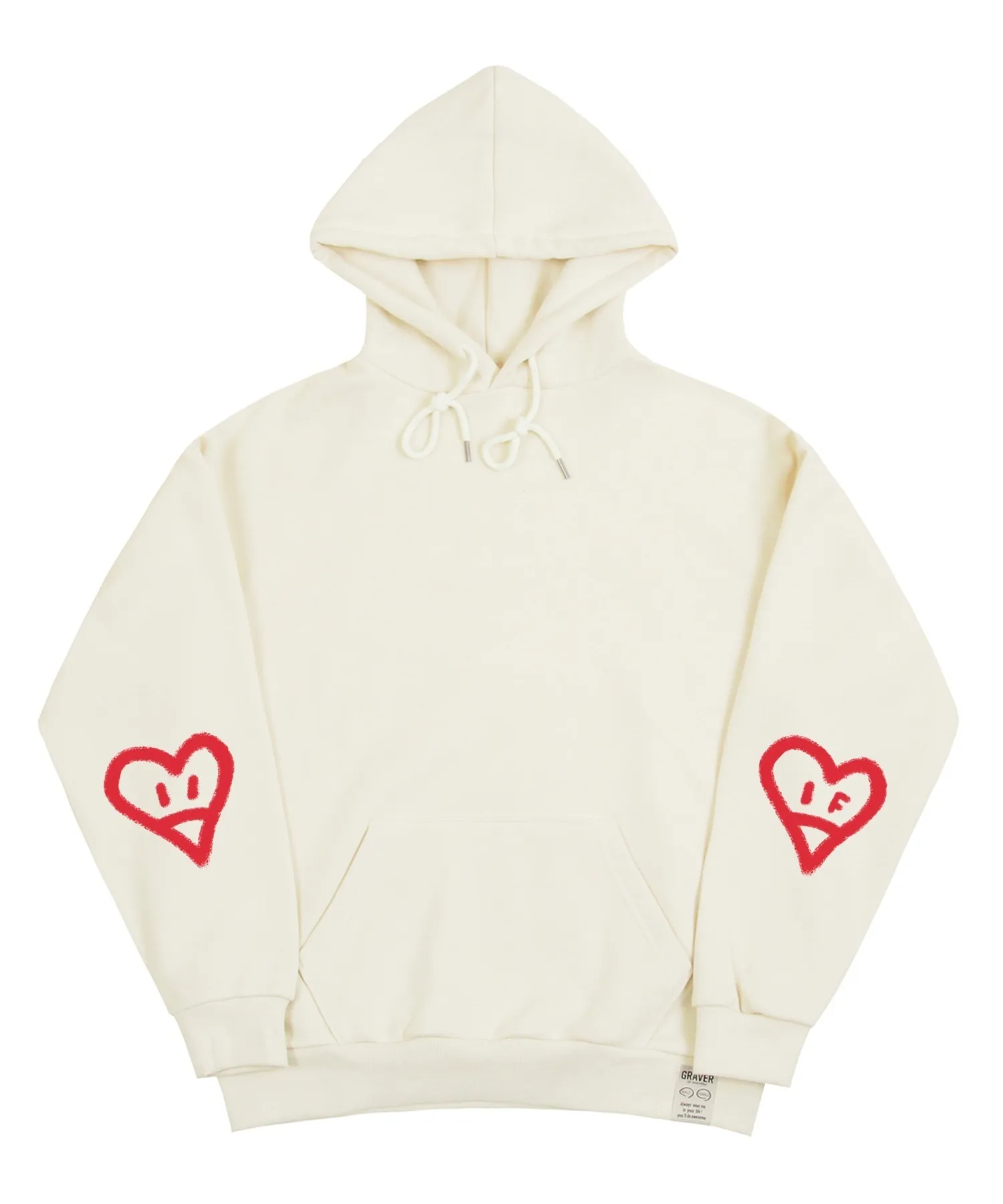 GRAVER  |[GRAVER]★ELBOW SPRAY HEART SMILE HOODIE