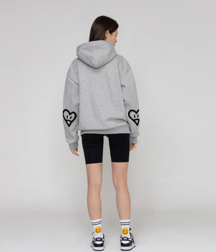 GRAVER  |[GRAVER]★ELBOW SPRAY HEART SMILE HOODIE