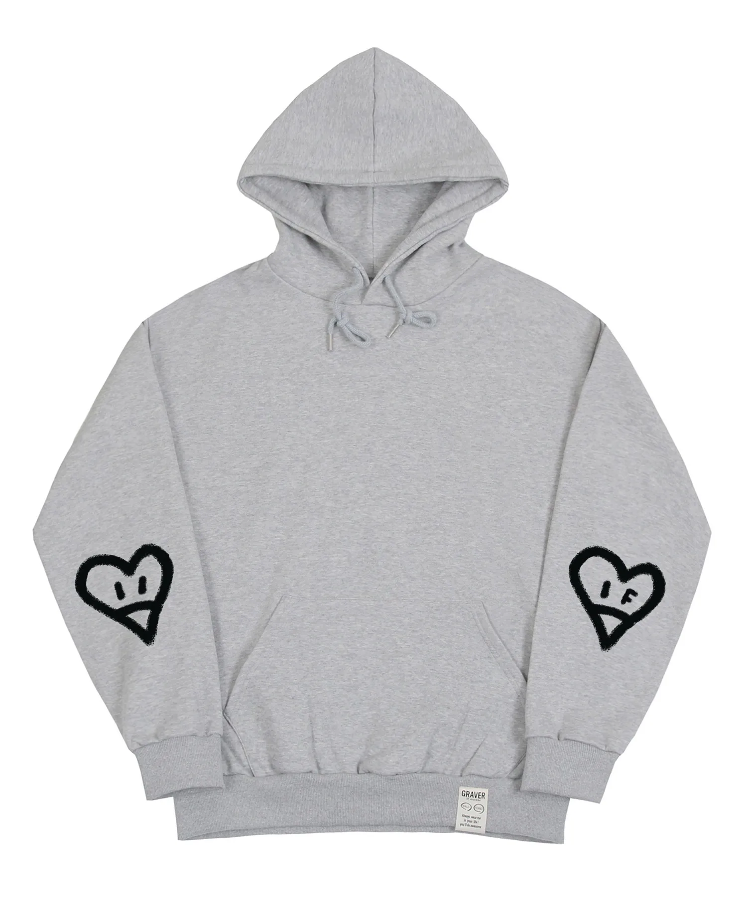 GRAVER  |[GRAVER]★ELBOW SPRAY HEART SMILE HOODIE