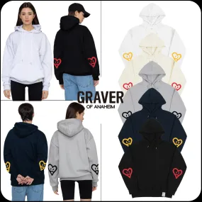 GRAVER  |[GRAVER]★ELBOW SPRAY HEART SMILE HOODIE