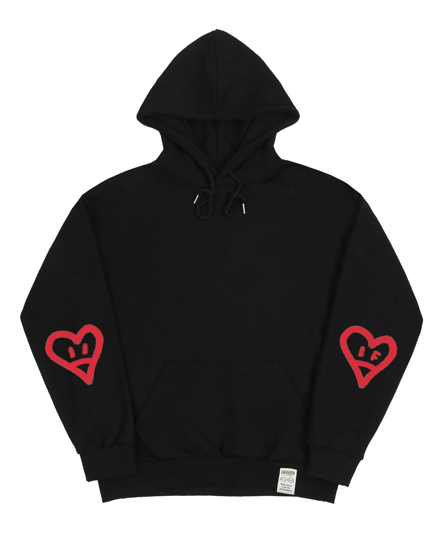 GRAVER  |[GRAVER]★ELBOW SPRAY HEART SMILE HOODIE