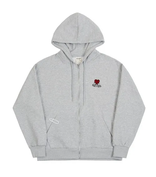 GRAVER  |[GRAVER]★HEART BOARD EMBROIDERY HOODIE ZIP-UP