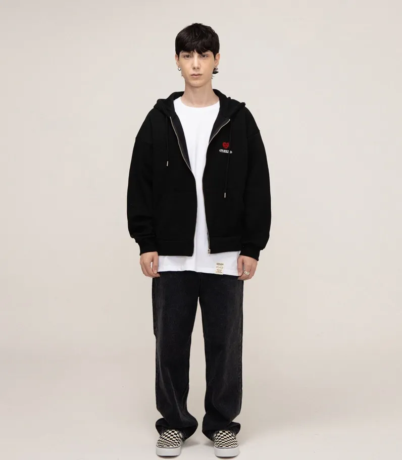 GRAVER  |[GRAVER]★HEART BOARD EMBROIDERY HOODIE ZIP-UP