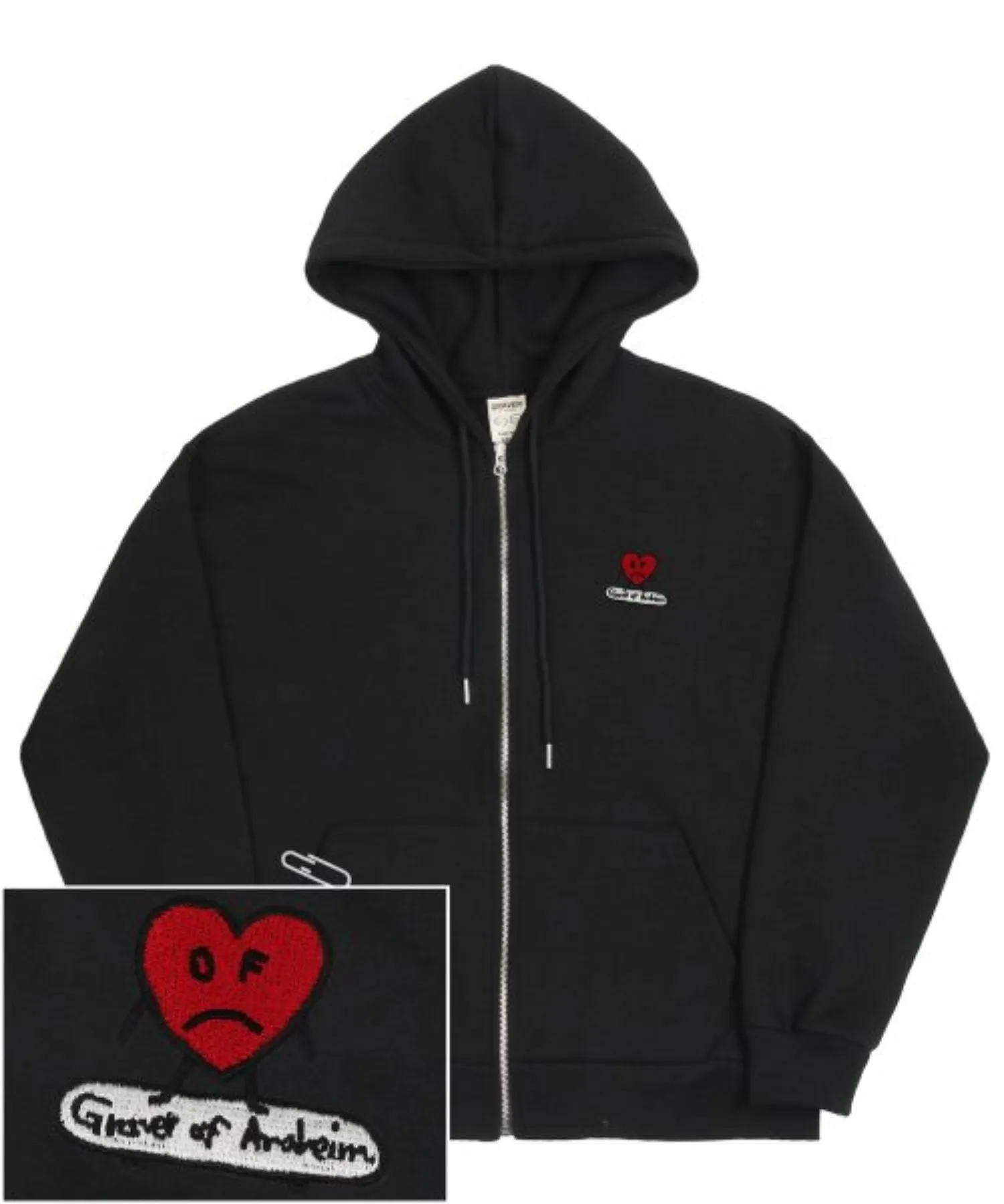 GRAVER  |[GRAVER]★HEART BOARD EMBROIDERY HOODIE ZIP-UP