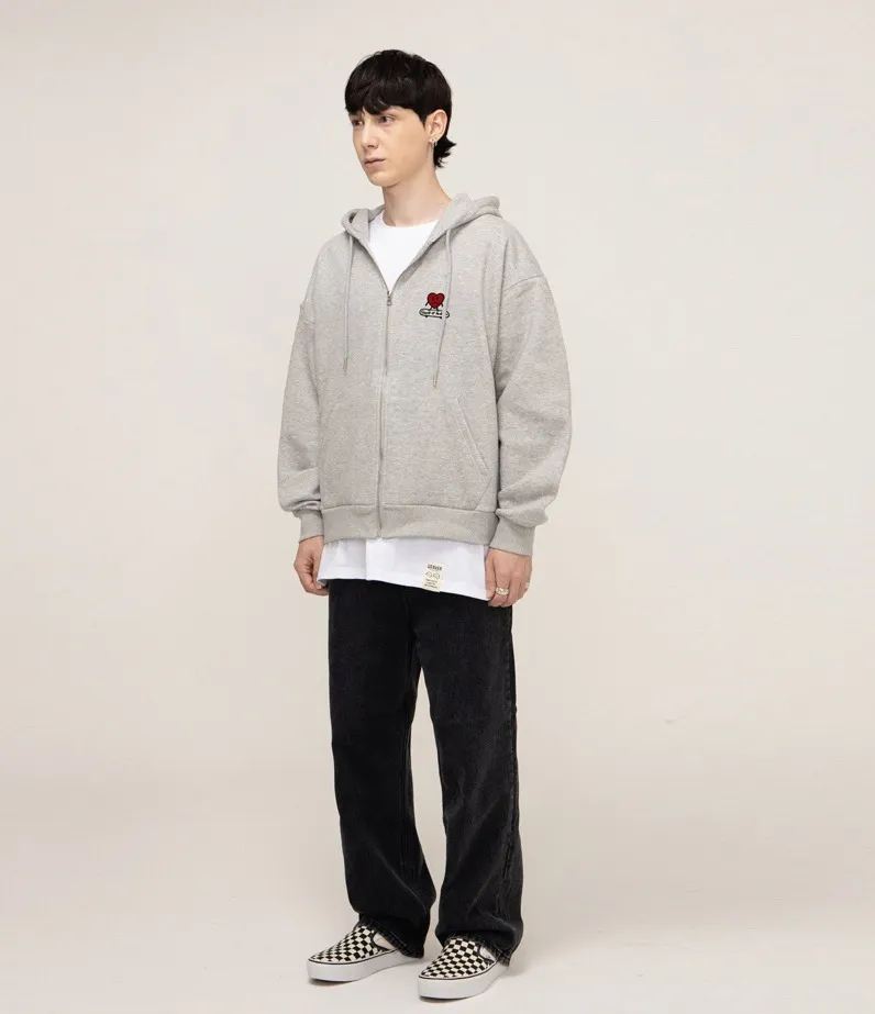 GRAVER  |[GRAVER]★HEART BOARD EMBROIDERY HOODIE ZIP-UP