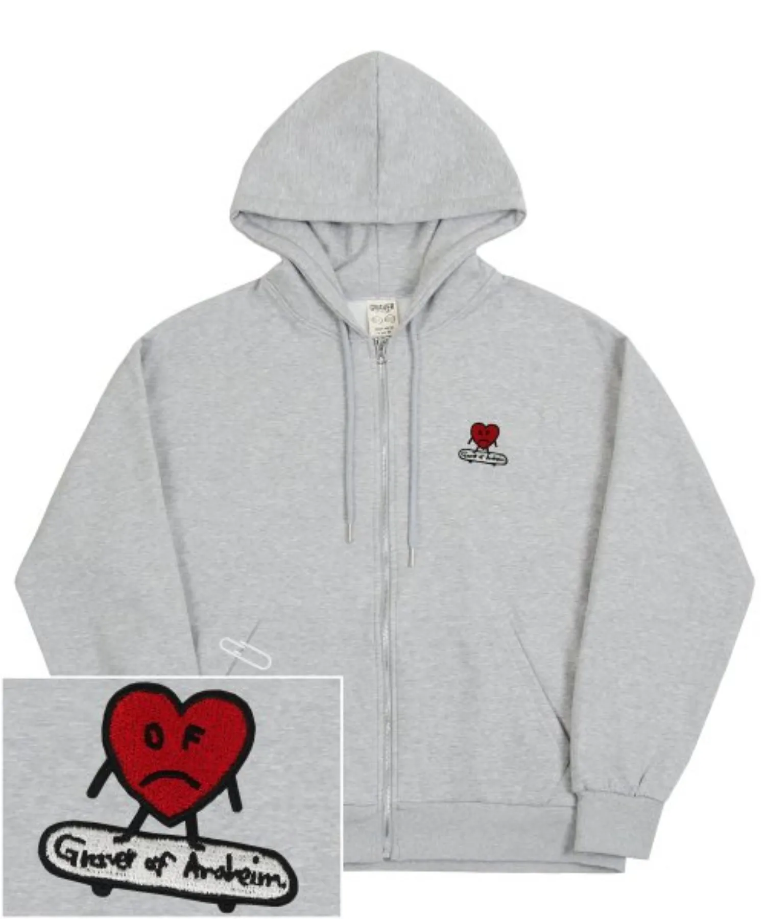 GRAVER  |[GRAVER]★HEART BOARD EMBROIDERY HOODIE ZIP-UP