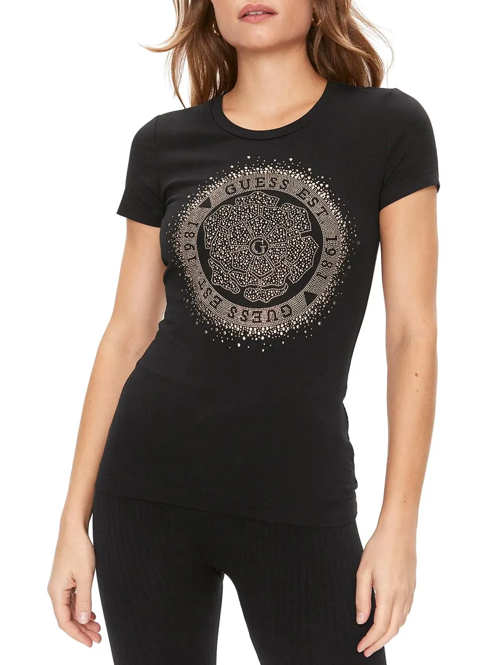 Guess T-shirt Donna W4ri47 J1314 Nero