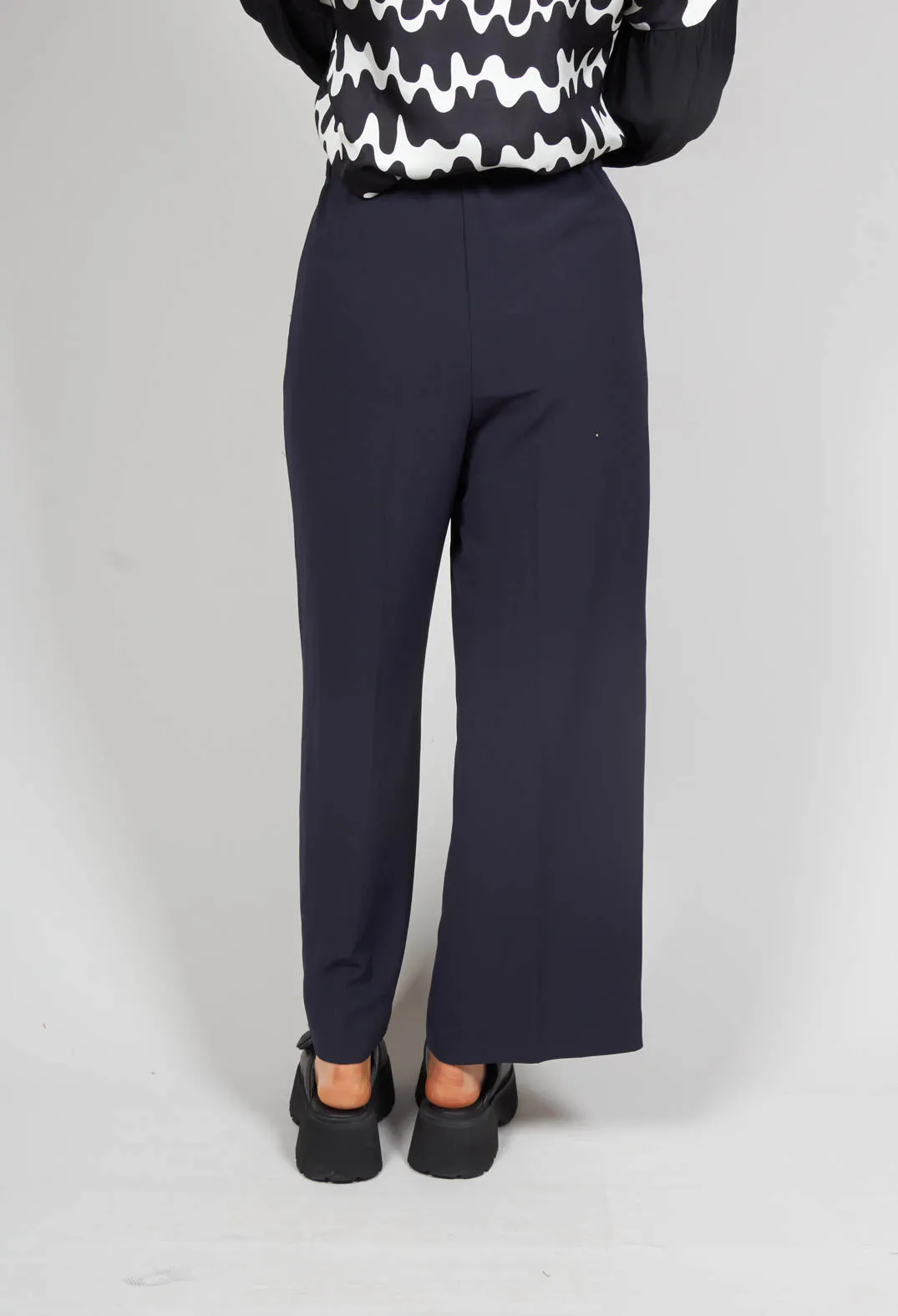 High Waisted Tailored Trousers in Navy