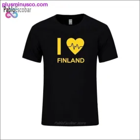 I Love Finland Letter Printed T-shirts Men Summer Fashion